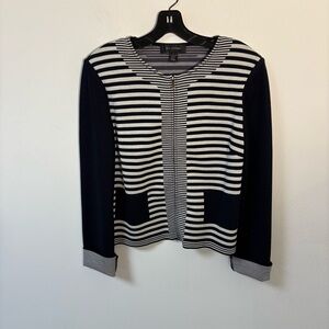 St. John Black and White Striped Blazer